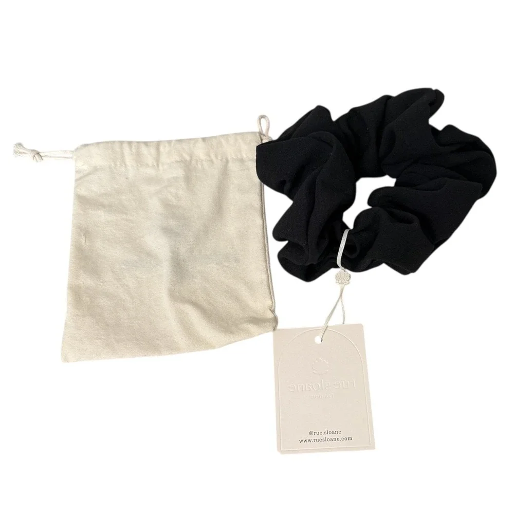 NEW Rue Sloane London Chou Super Scrunchie Black Oversized Statement Hair Tie